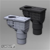 LIKOV GRX geiger dolní výpusť, žebra, kroužky 110 (125)mm černý